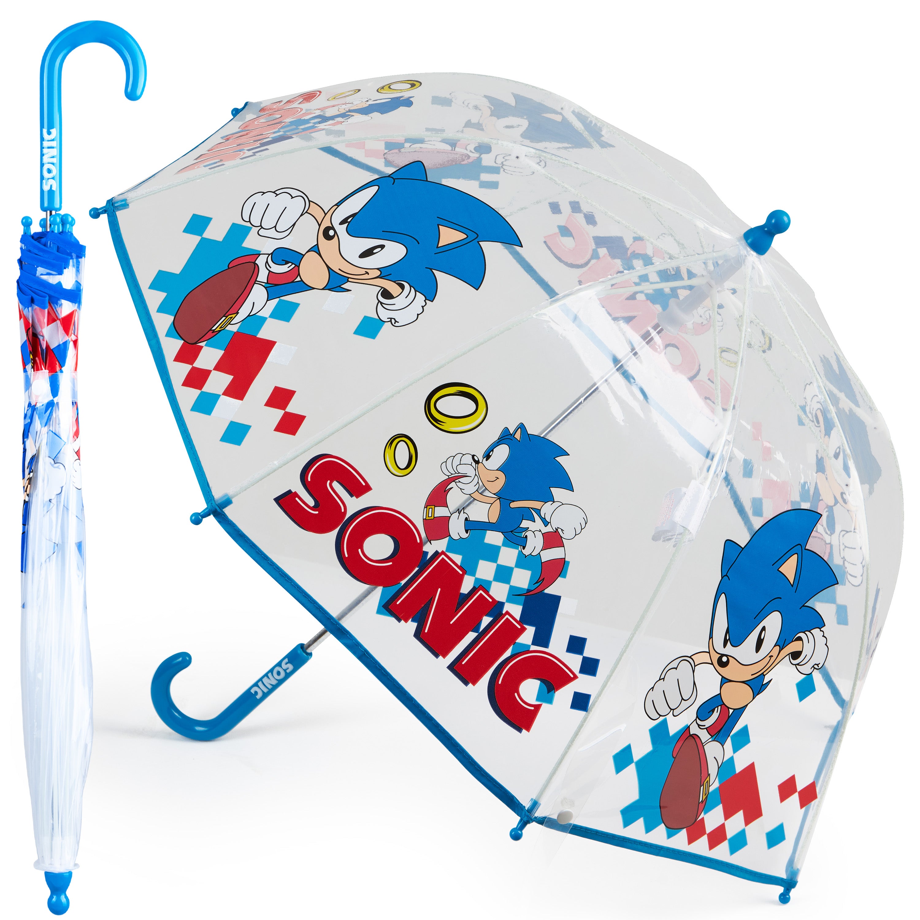 Sonic The Hedgehog Umbrella - Folding Dome Birdcage Kids Umbrella - Get Trend