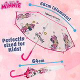 Disney Minnie Clear Dome Umbrella for Girls - Folding Transparent Umbrella