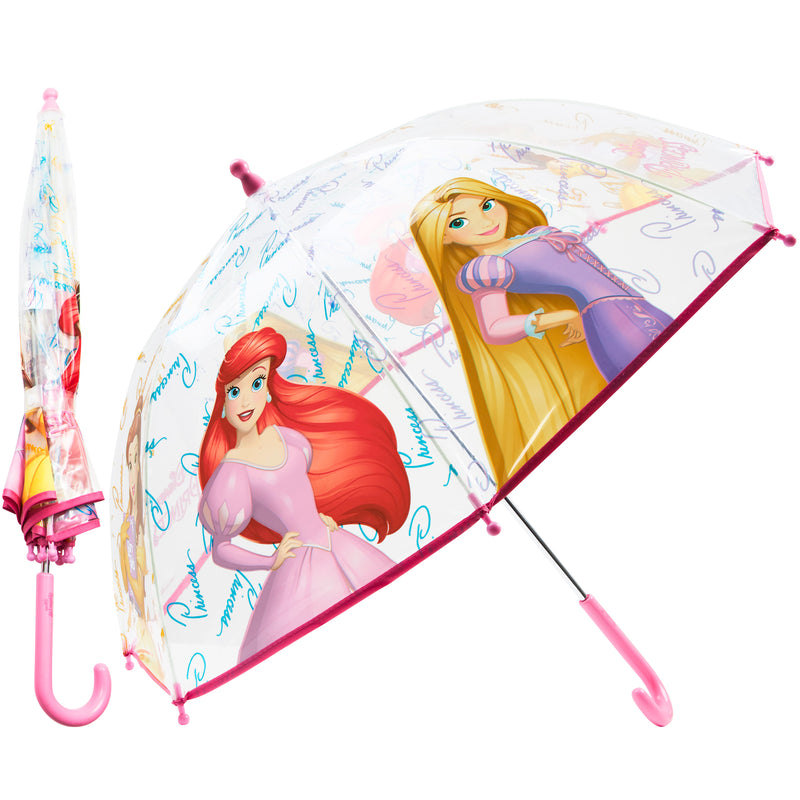 Disney Princess Clear Dome Umbrella for Girls - a Folding Transparent Umbrella