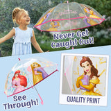 Disney Princess Clear Dome Umbrella for Girls - a Folding Transparent Umbrella