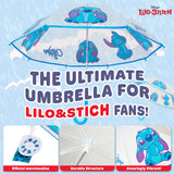 Disney Stitch Clear Dome Umbrella for Girls -Folding Transparent Umbrella