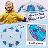 Disney Stitch Clear Dome Umbrella for Girls -Folding Transparent Umbrella