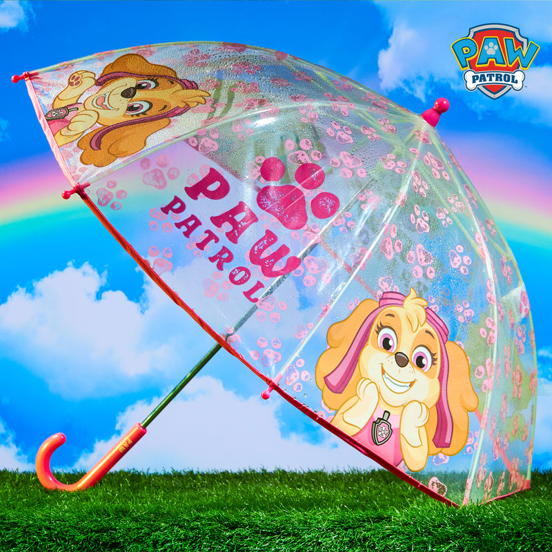 Paw Patrol Skye,  Stick Umbrella for Kids, Clear Dome Lightweight Kids Umbrella