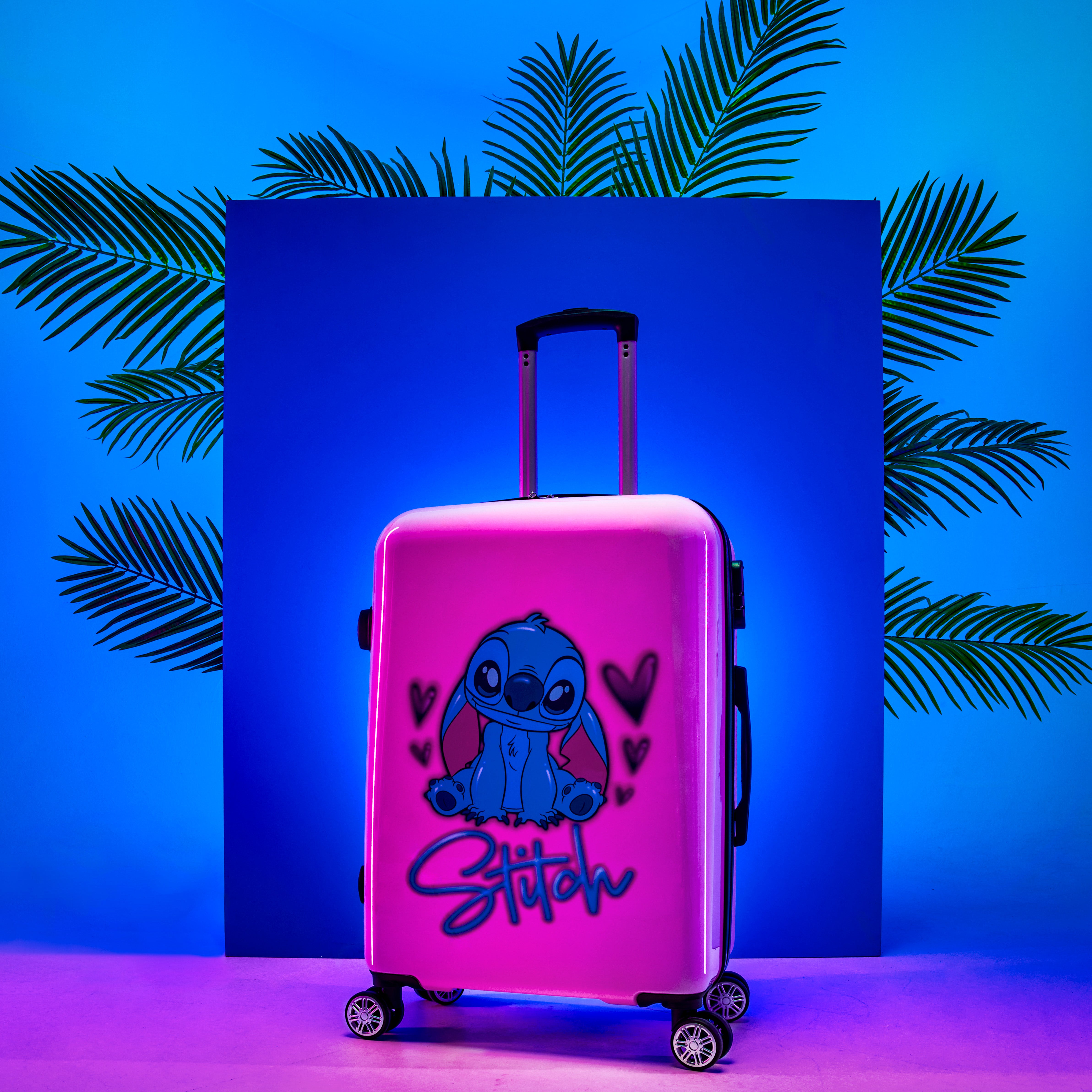 Disney Stitch Suitcase Hard Shell 66.5 x 45.5 x 25.5cm 50L Capacity - Get Trend