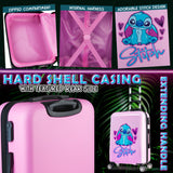 Disney Stitch Suitcase Hard Shell 66.5 x 45.5 x 25.5cm 50L Capacity - Get Trend