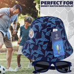 MANCHESTER CITY F.C. Bucket Hat and Kids Sunglasses Set Summer Sun Hat 100% UV - Get Trend