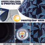 MANCHESTER CITY F.C. Bucket Hat and Kids Sunglasses Set Summer Sun Hat 100% UV - Get Trend