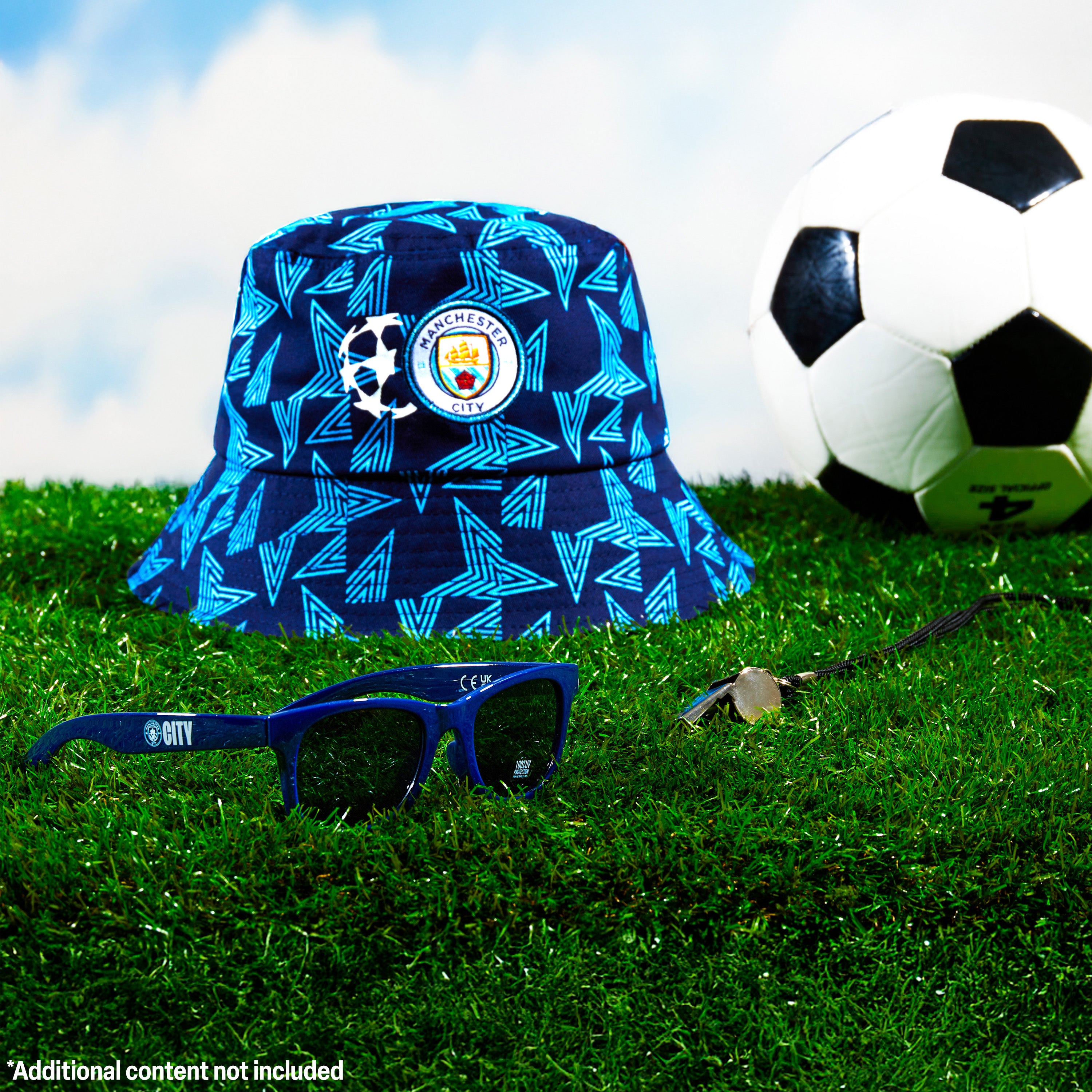 MANCHESTER CITY F.C. Bucket Hat and Kids Sunglasses Set Summer Sun Hat 100% UV - Get Trend
