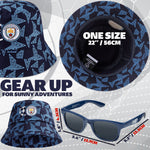 MANCHESTER CITY F.C. Bucket Hat and Kids Sunglasses Set Summer Sun Hat 100% UV - Get Trend