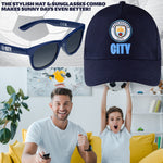 MANCHESTER CITY F.C. Baseball Capand Kids Sunglasses Set Summer Sun Hat 100% UV - Get Trend