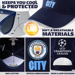 MANCHESTER CITY F.C. Baseball Capand Kids Sunglasses Set Summer Sun Hat 100% UV - Get Trend