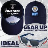 MANCHESTER CITY F.C. Baseball Capand Kids Sunglasses Set Summer Sun Hat 100% UV - Get Trend