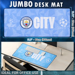 Manchester City F.C. Mouse Mat Large Desk Mat Gaming PC Keyboard Laptop Mouse Pad 80 x 35cm Protector Mat Non Slip Home Office Desk Accessories Football Gifts - Get Trend