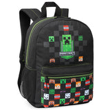 Minecraft Kids School Backpack with Zipped Front Pocket for Sports, Travel - Gamer Gifts