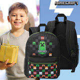 Minecraft Kids School Backpack with Zipped Front Pocket for Sports, Travel - Gamer Gifts