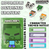Minecraft Pencil Case and Stationery Set for Kids Filled Pencil Pouch Notebook Sticky Notes