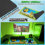 Minecraft Desk Pad for Kids and Teenagers, Non-Slip Desk Mouse Mat 80 x 35cm