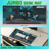 Minecraft Desk Pad for Kids and Teenagers, Non-Slip Desk Mouse Mat 80 x 35cm - Gamer Gifts (Blue)