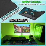 Minecraft Desk Pad for Kids and Teenagers, Non-Slip Desk Mouse Mat 80 x 35cm - Gamer Gifts (Blue)