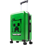 Minecraft Suitcase Kids Teens Creeper Hard Shell Luggage Travel Case 4 Wheels Handle Travel Essentials Holiday School Trips (Green, M/L66.5cm x W45.5-46L) - Get Trend