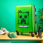 Minecraft Suitcase Kids Teens Creeper Hard Shell Luggage Travel Case 4 Wheels Handle Travel Essentials Holiday School Trips (Green, M/L66.5cm x W45.5-46L) - Get Trend