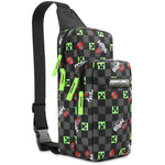Minecraft Crossbody Bag for Boys Teens Creeper Sling Bag with Compartments Adjustable Strap Chest Bag for Travel Holidays Ideal for Phone Wallets Gamer Gifts - Get Trend