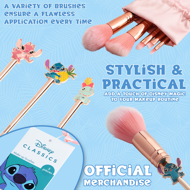 Disney Stitch Makeup Brush Set for Women - Pink