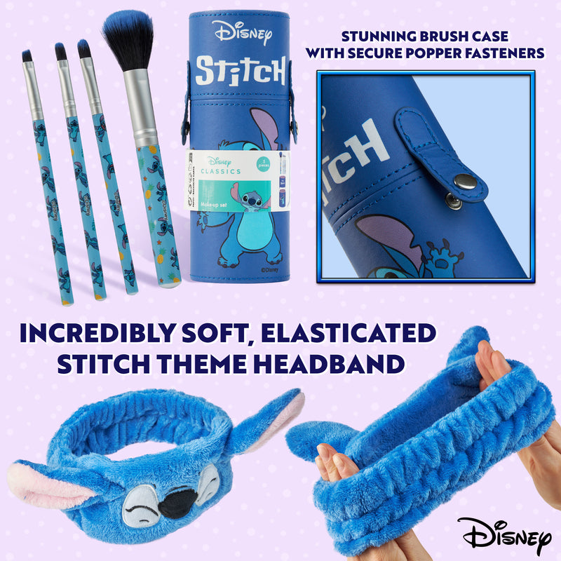 Disney Stitch Makeup Brush Set for Women - Blue