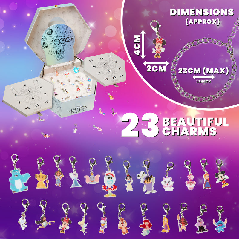 Disney Calendrier de LAvent 2023 Enfant Stitch Bijoux Advent Calendar  Bracelet Charms Stitch Mickey Minnie Animaux Stitch B