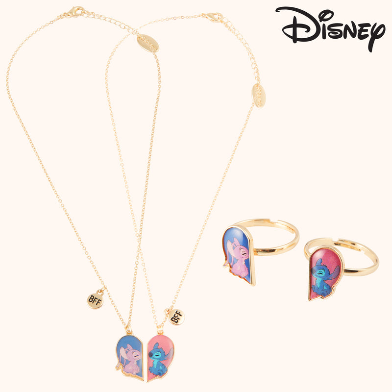 Disney Stitch Friendship Jewellery Set - Earrings, Bracelet & Necklace - Stitch & Angel