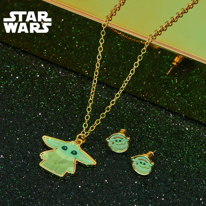 Disney Jewellery Set - Earrings, Bracelet & Necklace - Baby Yoda