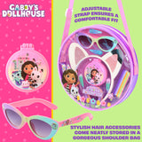 Gabby's Dollhouse Girls Handbag, Shoulder Bag with Hair Accessories and Sunglasses