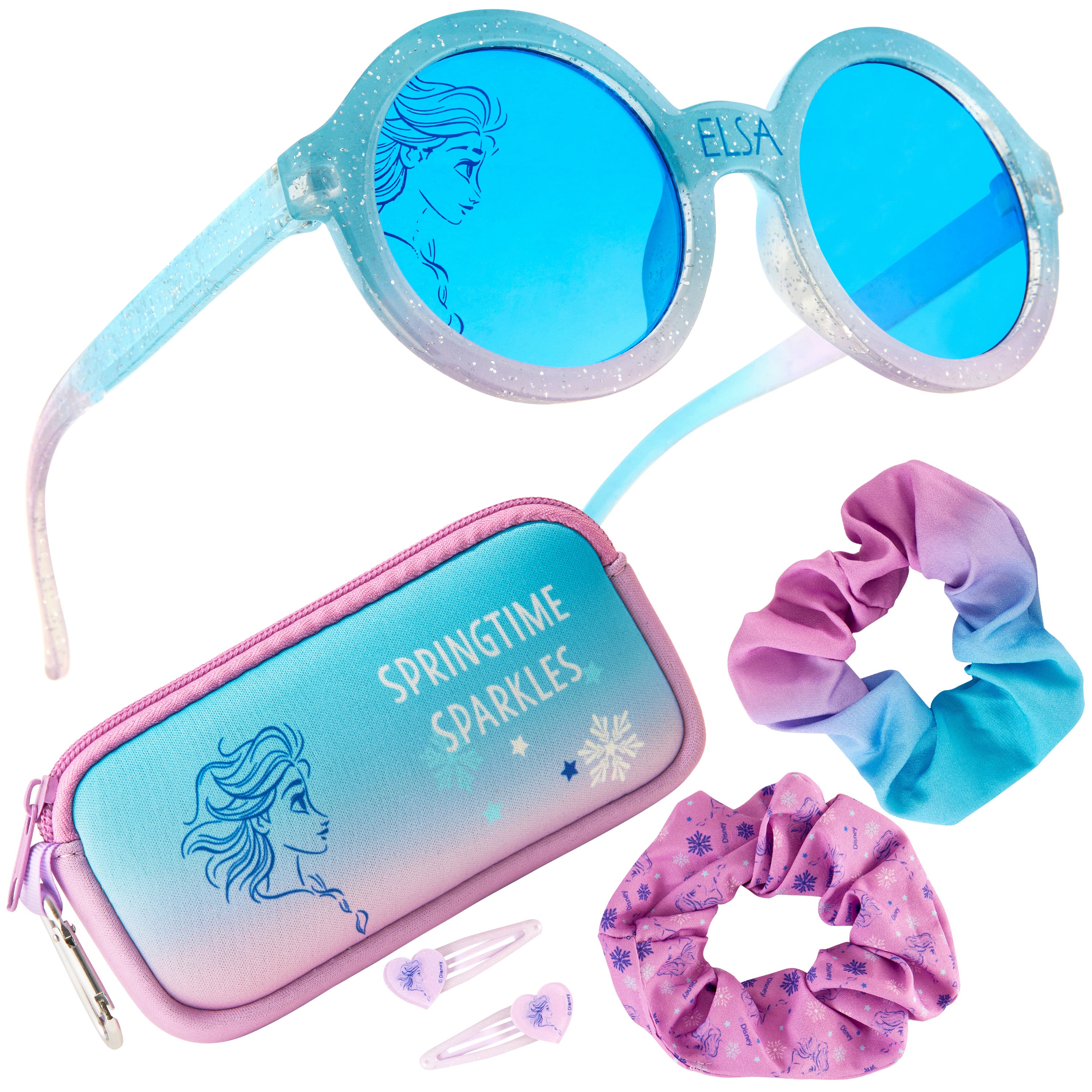 Disney Girls UV Protection Sunglasses, Case and Hair Accessories Set - ELSA - Get Trend