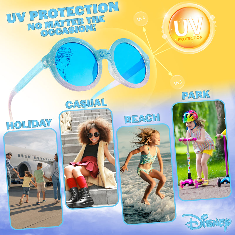 Disney Girls UV Protection Sunglasses, Case and Hair Accessories Set - ELSA - Get Trend
