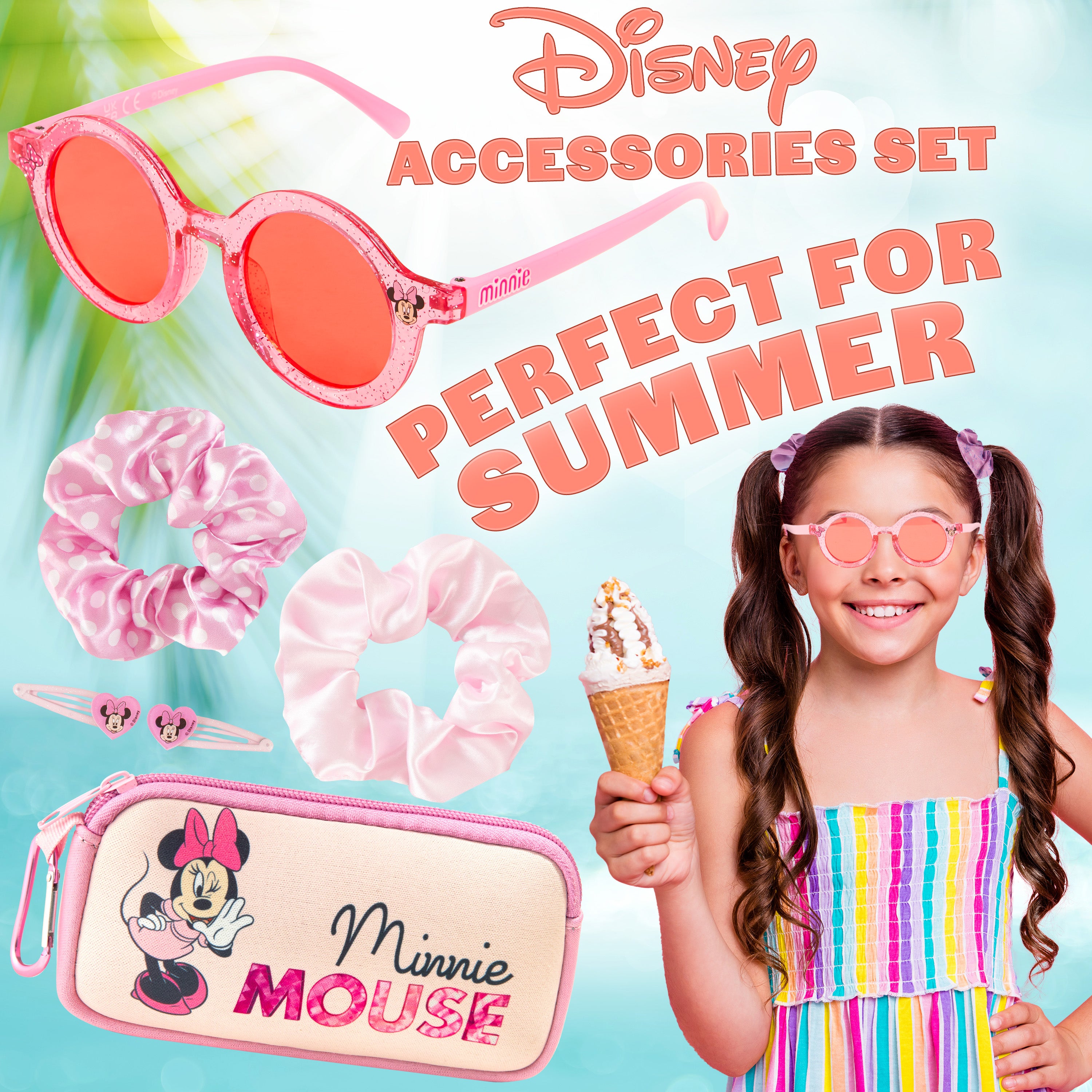 Disney Girls UV Protection Sunglasses, Case and Hair Accessories Set - MINNIE - Get Trend