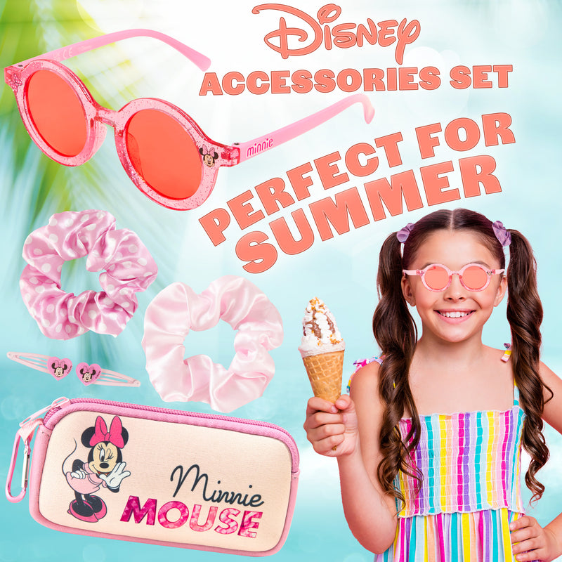 Disney Girls UV Protection Sunglasses, Case and Hair Accessories Set - MINNIE - Get Trend