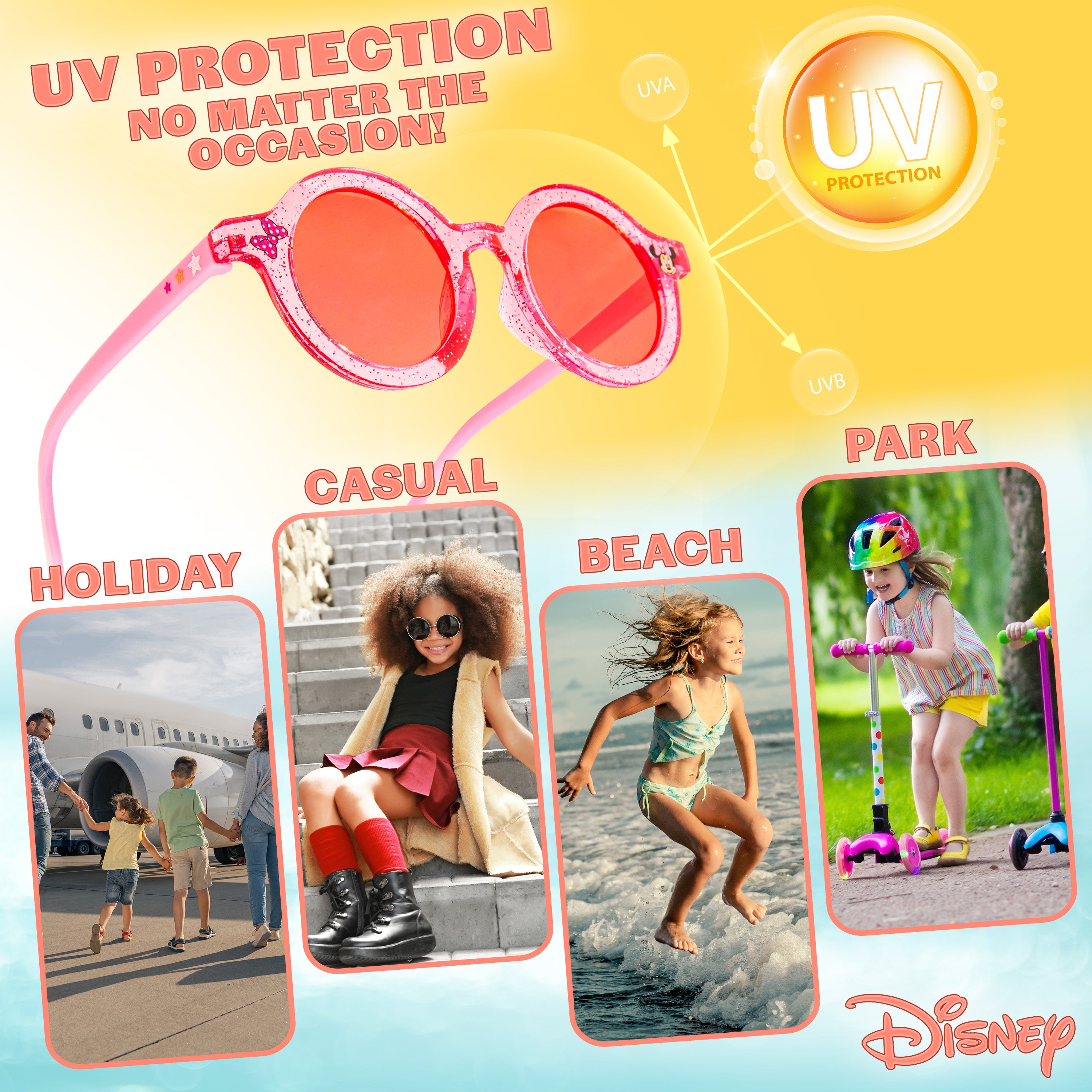 Disney Girls UV Protection Sunglasses, Case and Hair Accessories Set - MINNIE - Get Trend