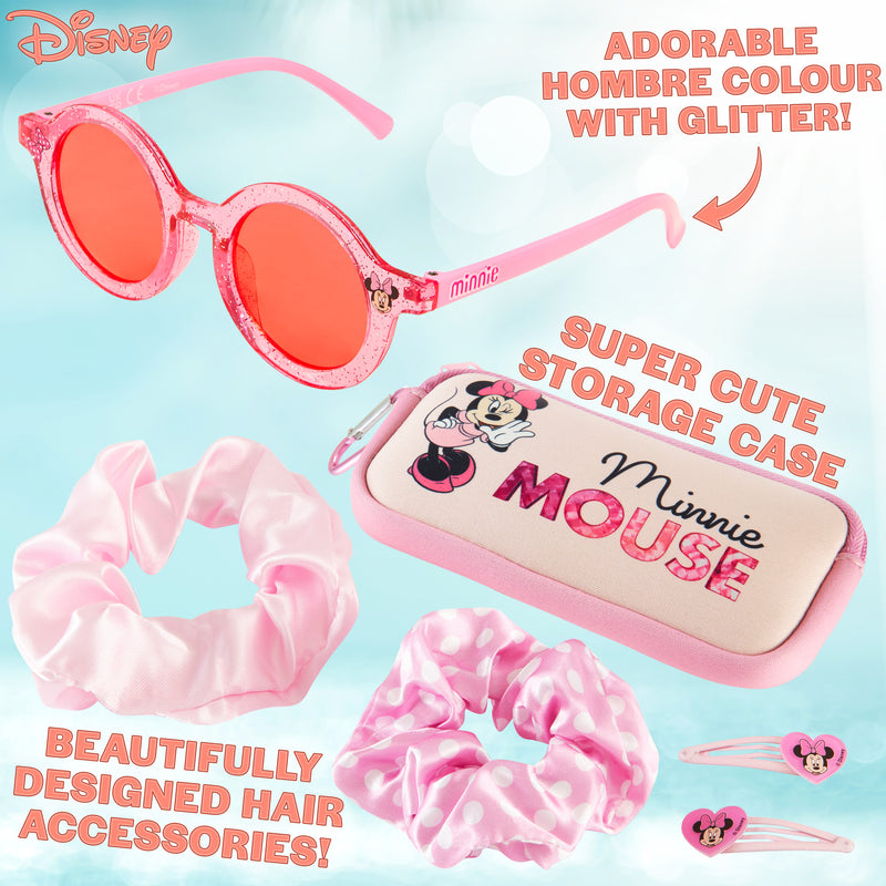 Disney Girls UV Protection Sunglasses, Case and Hair Accessories Set - MINNIE - Get Trend