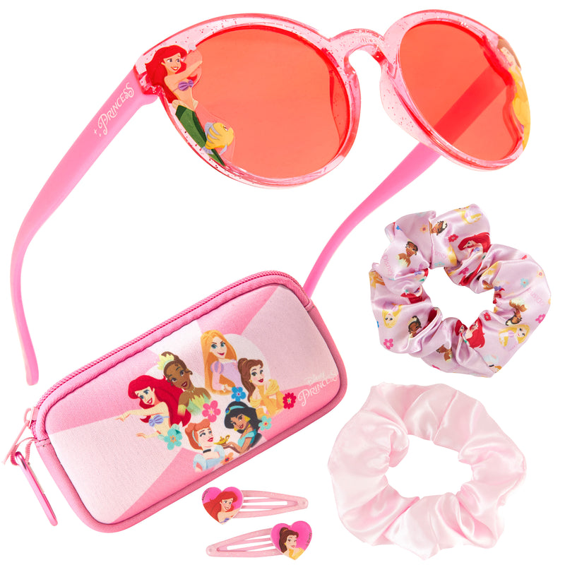 Disney Girls UV Protection Sunglasses, Case and Hair Accessories Set - Disney Princesses - Get Trend
