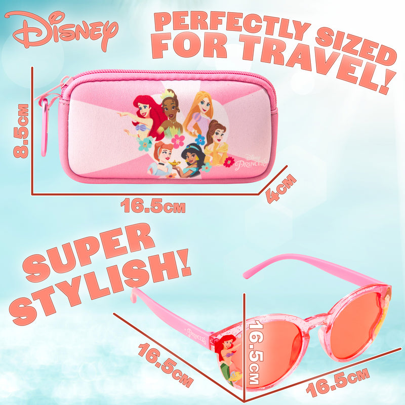 Disney Girls UV Protection Sunglasses, Case and Hair Accessories Set - Disney Princesses - Get Trend