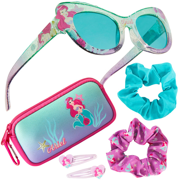 Disney Girls UV Protection Sunglasses, Case and Hair Accessories Set - ARIEL - Get Trend