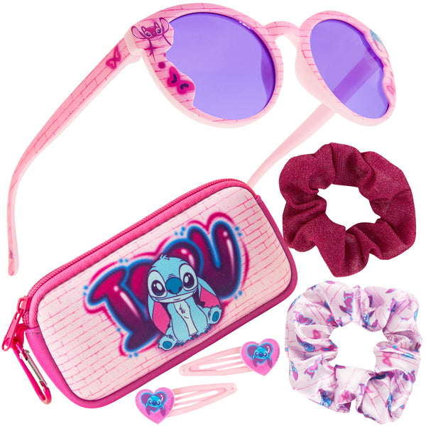 Disney Girls UV Protection Sunglasses, Case and Hair Accessories Set - Stitch - Get Trend