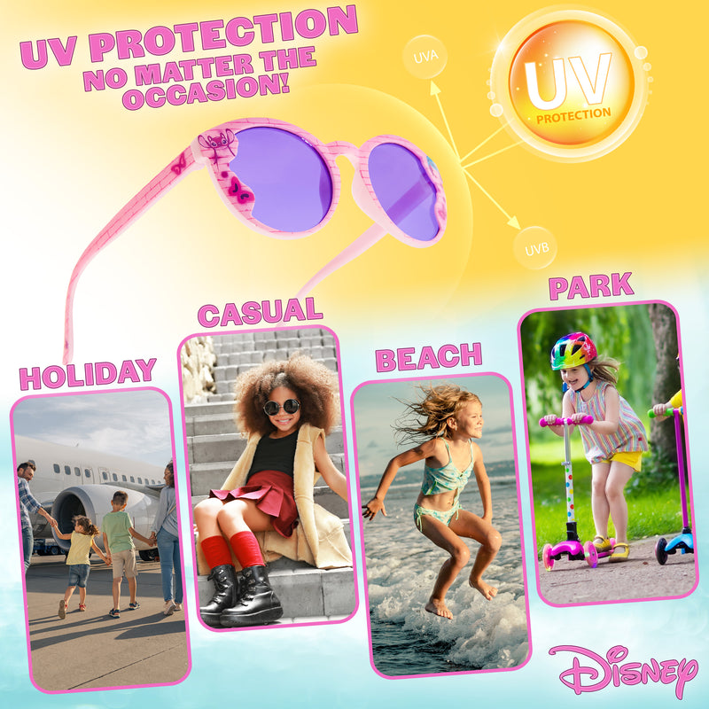 Disney Girls UV Protection Sunglasses, Case and Hair Accessories Set - Stitch - Get Trend