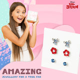 Disney Stitch Jewellery Sets for Girls - 3 Pairs of Stud Earrings - Get Trend