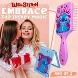 Disney Detangle Hair Brush for Women Teenagers Girls, Paddle Brush and Compact Mirror - Get Trend