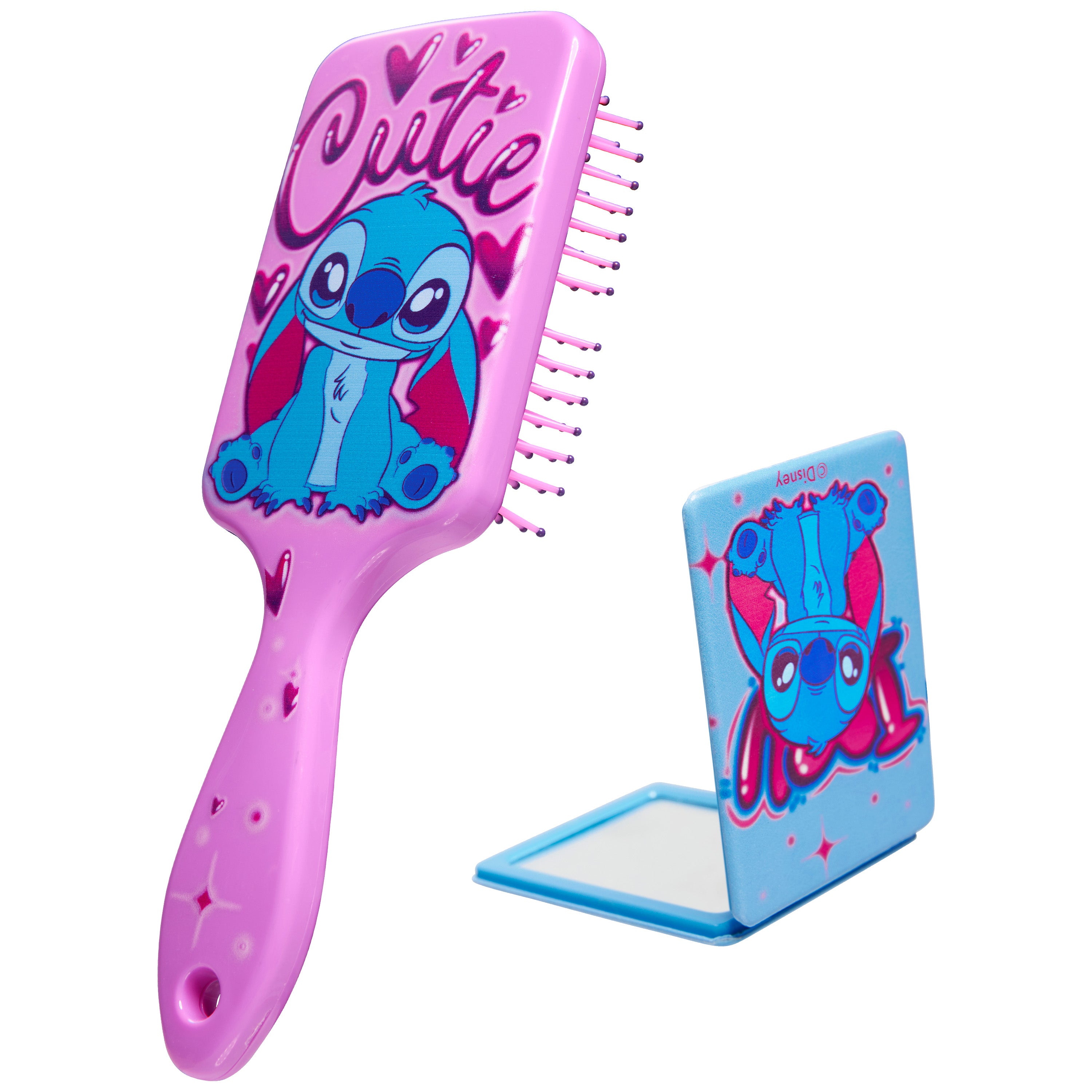Disney Detangle Hair Brush for Women Teenagers Girls, Paddle Brush and Compact Mirror - Get Trend