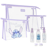 Disney Stitch Travel Essentials Set, Travel Makeup Bags Refillable Travel Bottles and Cosmetic Pots - Holiday Essentials