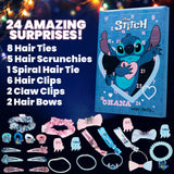 Disney Stitch Advent Calendar 2024, Girls Hair Accessories Countdown Calendar (Blue)