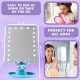 Disney Stitch LED Table Mirror with Trinket Tray, Bedroom Travel - Stitch Gifts (Blue)