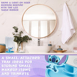 Disney Stitch LED Table Mirror with Trinket Tray, Bedroom Travel - Stitch Gifts (Blue)